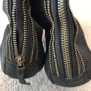 Cynthia Vincent suede zip up boots